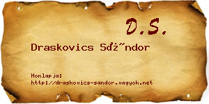 Draskovics Sándor névjegykártya
