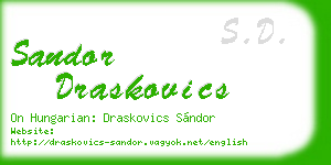 sandor draskovics business card