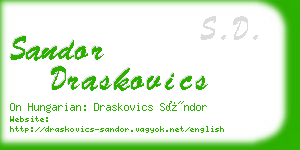 sandor draskovics business card